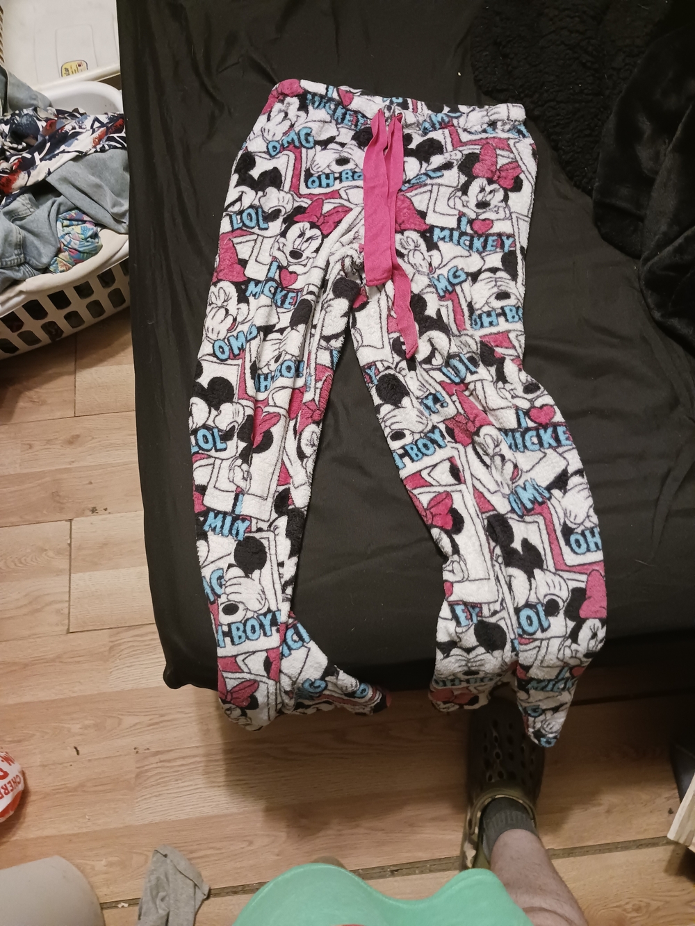 Minnie Mouse Plush Fleece Lounge Pants - Pink, White, Black, Blue